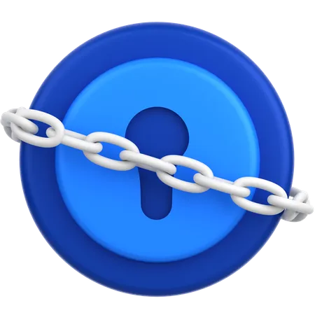 3 D Icon Of Chain Lock 3D Icon