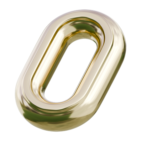 Forme abstraite de maillon de chaîne en or  3D Icon