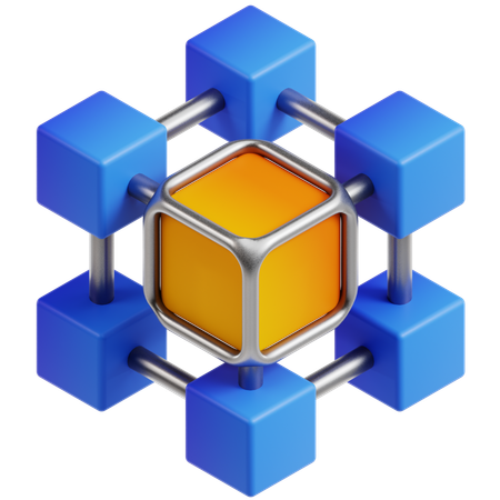 Chaîne de blocs  3D Icon