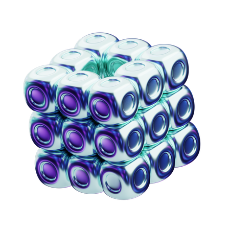 Chaîne de perles en cascade abstraite chromatique  3D Icon