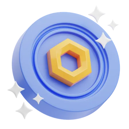 Chainlink Coin  3D Illustration