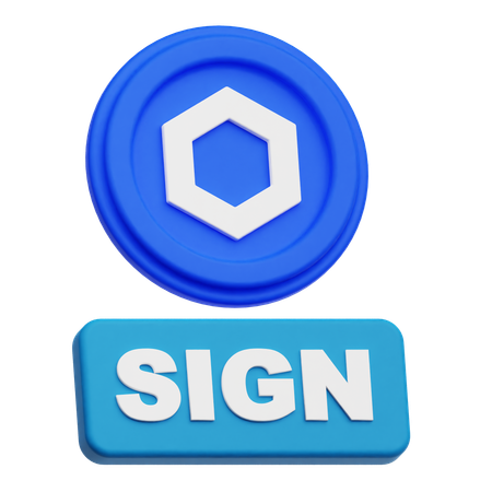 Chainlink Coin  sign  3D Icon