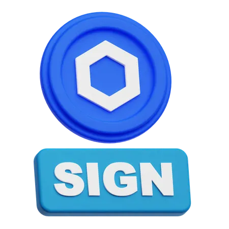 Chainlink Coin  sign  3D Icon