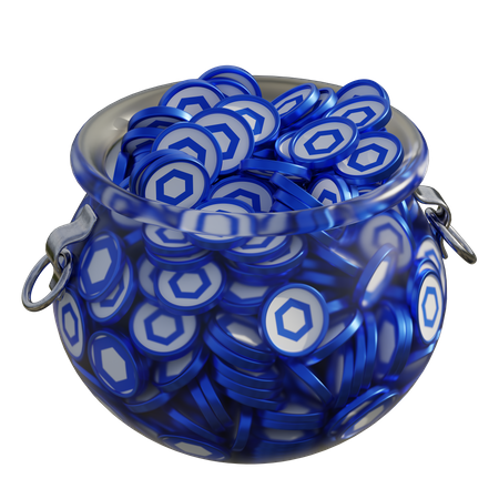 Chainlink (LINK) Clear Glass Pot  3D Icon