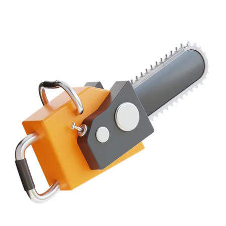 3 D Rendering Chainsaw Machine Construction Icon 3D Icon