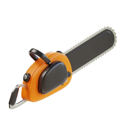 3 D Rendering Chainsaw Machine Construction Icon 3D Icon