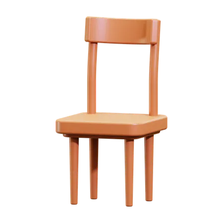 3 D Wooden Chair Icon 3D Icon