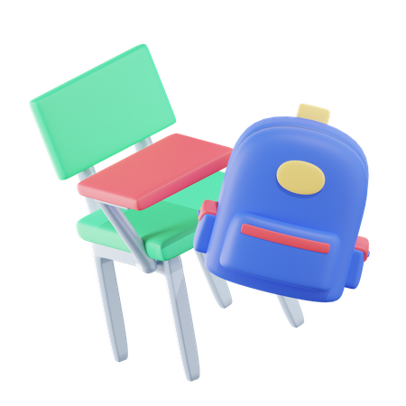 Chair and Bag  3D Icon