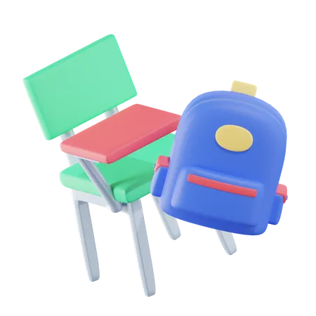 Chair and Bag  3D Icon