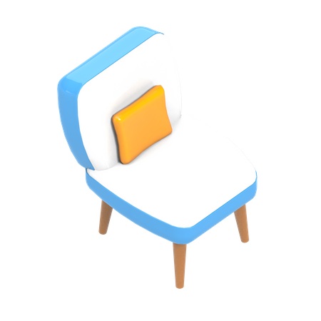 Chair And Pillow  3D Illustration