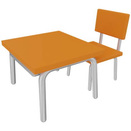 Chair And Table  3D Illustration