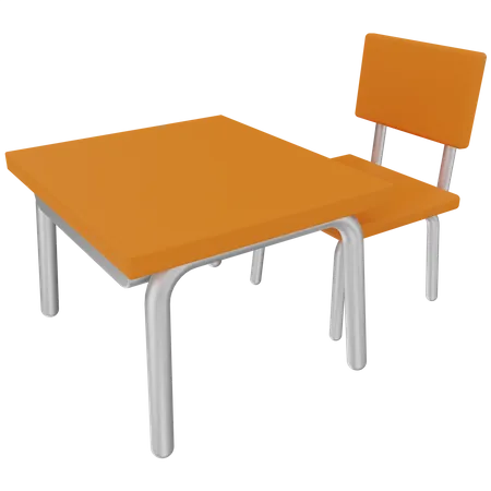 Chair And Table  3D Illustration