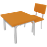 chair and table 3d logo