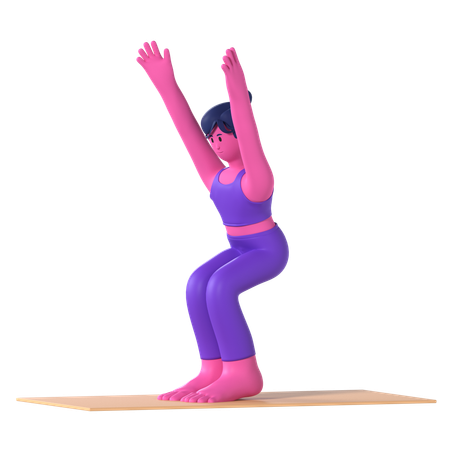 Chair Pose  3D Icon