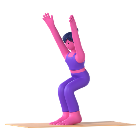 Chair Pose  3D Icon