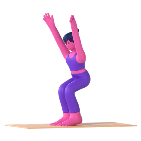 Chair Pose  3D Icon