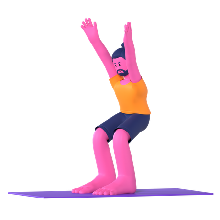 Chair Pose  3D Icon