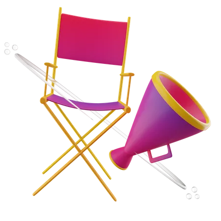 Chair Sutradara  3D Icon