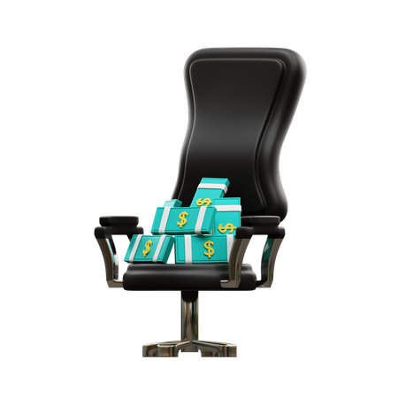 Chair With Cash  3D Icon