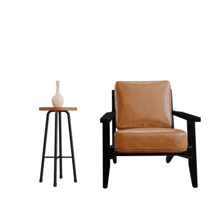 Chair With Table  3D Icon