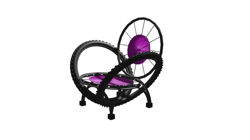 Chair With Tyre  3D Illustration