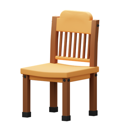 Chair wood 3D Icon