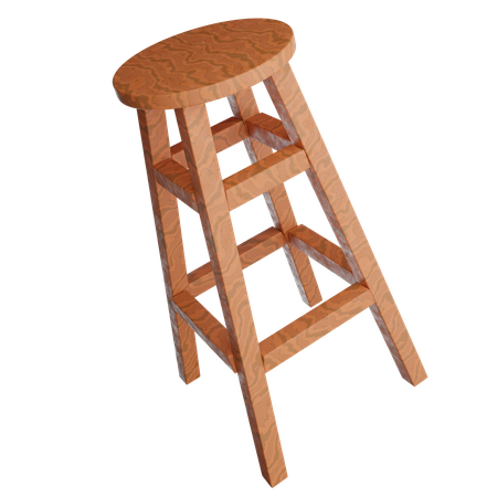 Tabouret en bois  3D Icon