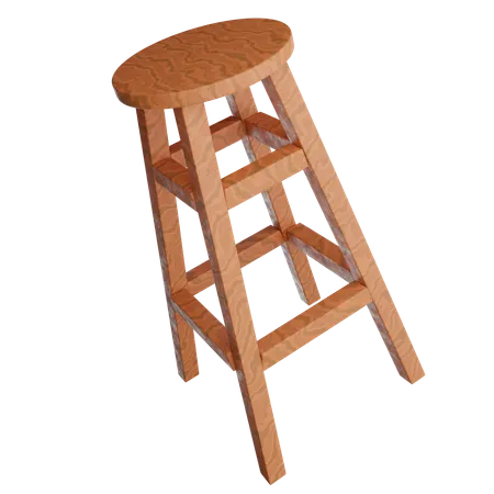 Tabouret en bois  3D Icon