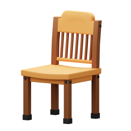 Chaise en bois  3D Icon