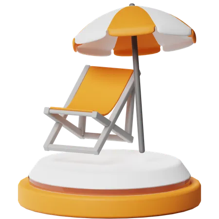 Chaise de plage  3D Icon