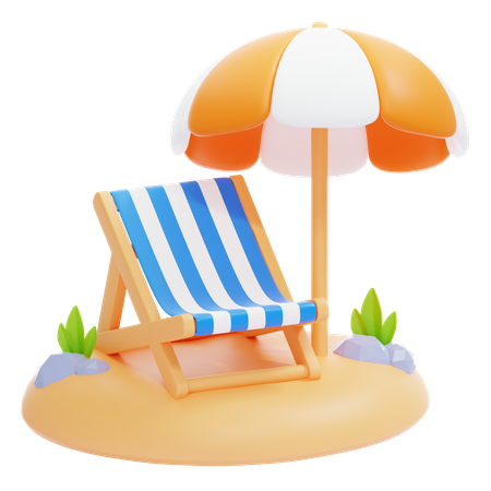 Chaise de plage  3D Icon