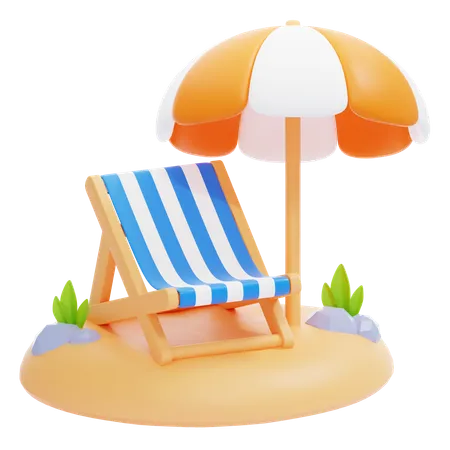 Chaise de plage  3D Icon