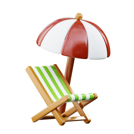 Chaise de plage  3D Icon