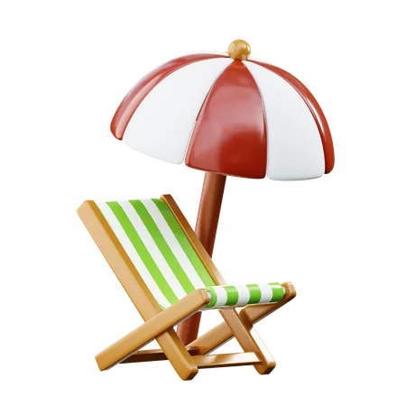 Chaise de plage  3D Icon