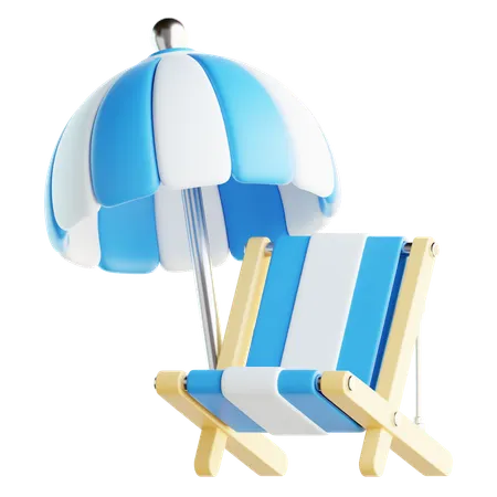 Chaise de plage  3D Icon