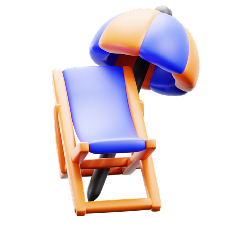 Chaise de plage  3D Icon