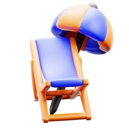 Chaise de plage  3D Icon