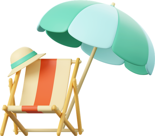 Chaise de plage  3D Illustration