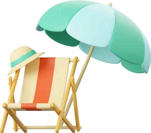 Chaise de plage  3D Illustration