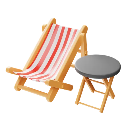 Chaise longue de plage  3D Icon