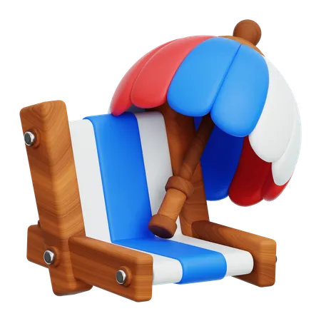 Chaise de plage  3D Icon