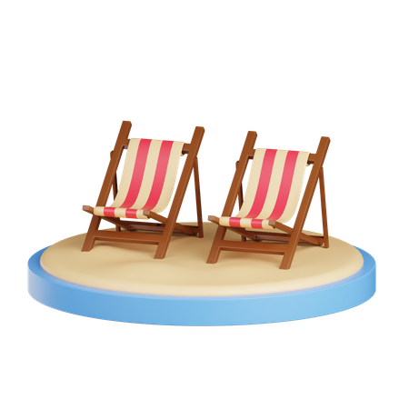 Chaise de plage  3D Icon