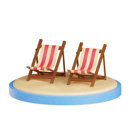 Chaise de plage  3D Icon