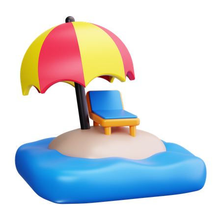 Chaise de plage  3D Icon