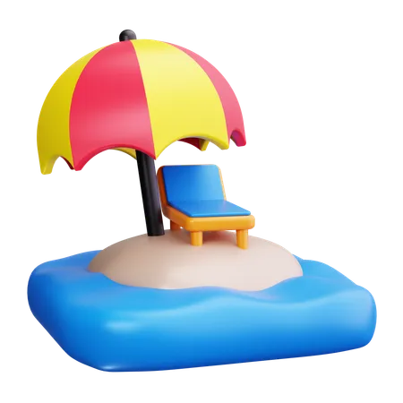 Chaise de plage  3D Icon