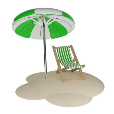 Chaise de plage  3D Icon