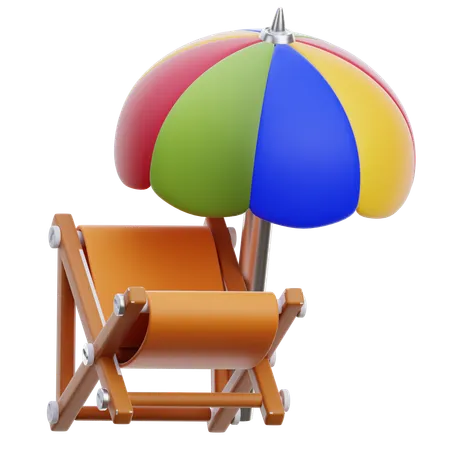 Chaise de plage  3D Icon