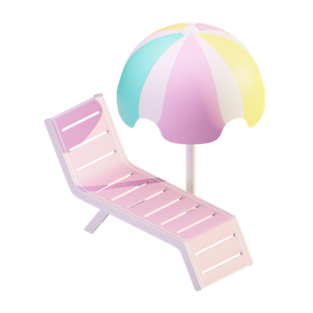 Chaise de plage  3D Illustration