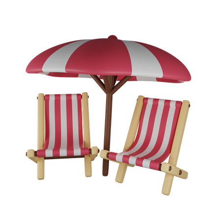 Chaise de plage  3D Illustration