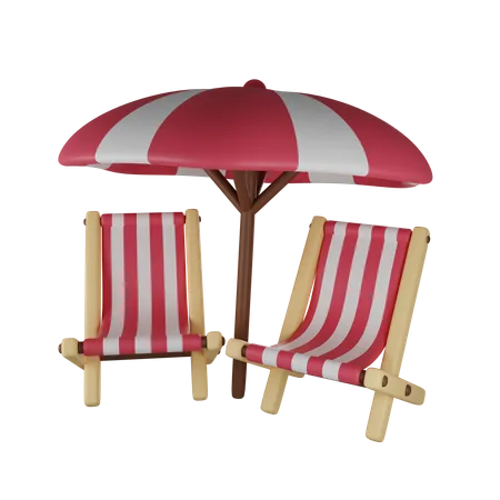 Chaise de plage  3D Illustration